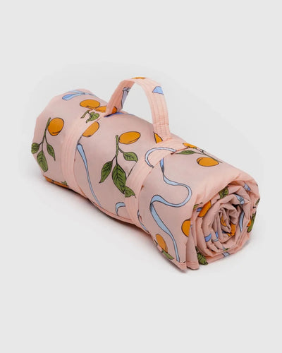 Puffy Picnic Blanket - Apricots and Ribbons