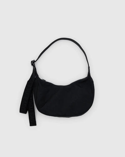 Small Nylon Crescent Bag - Black