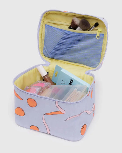 Large Cosmetic Case - Apricots and Ribbons