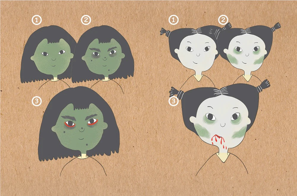 Witch and Zombie - Three Colour Face Painting Kit