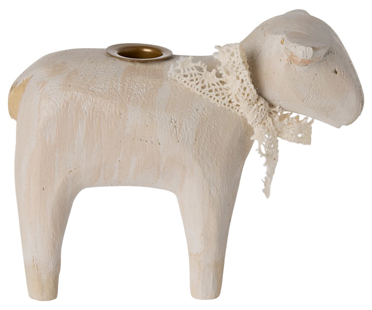 Lamb Candle Holder - Off White