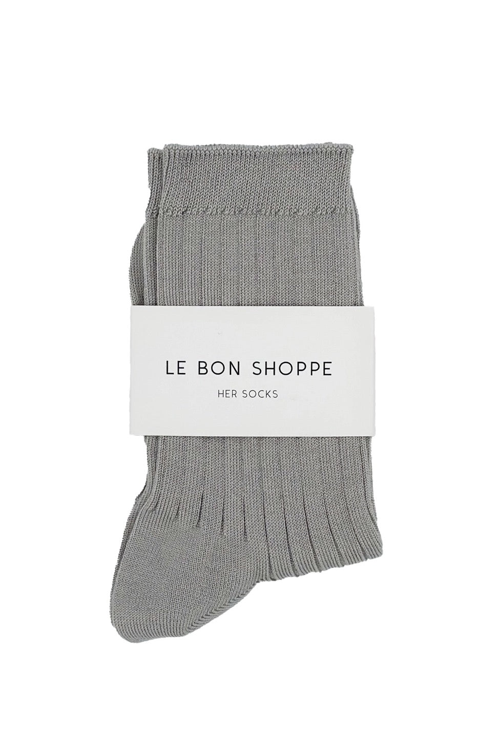 Her Socks - Mercerized Combed Cotton Rib - Stone