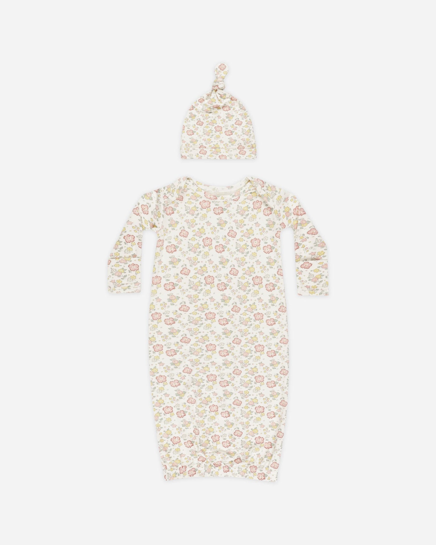 Bamboo Baby Gown + Hat Set - Bloom