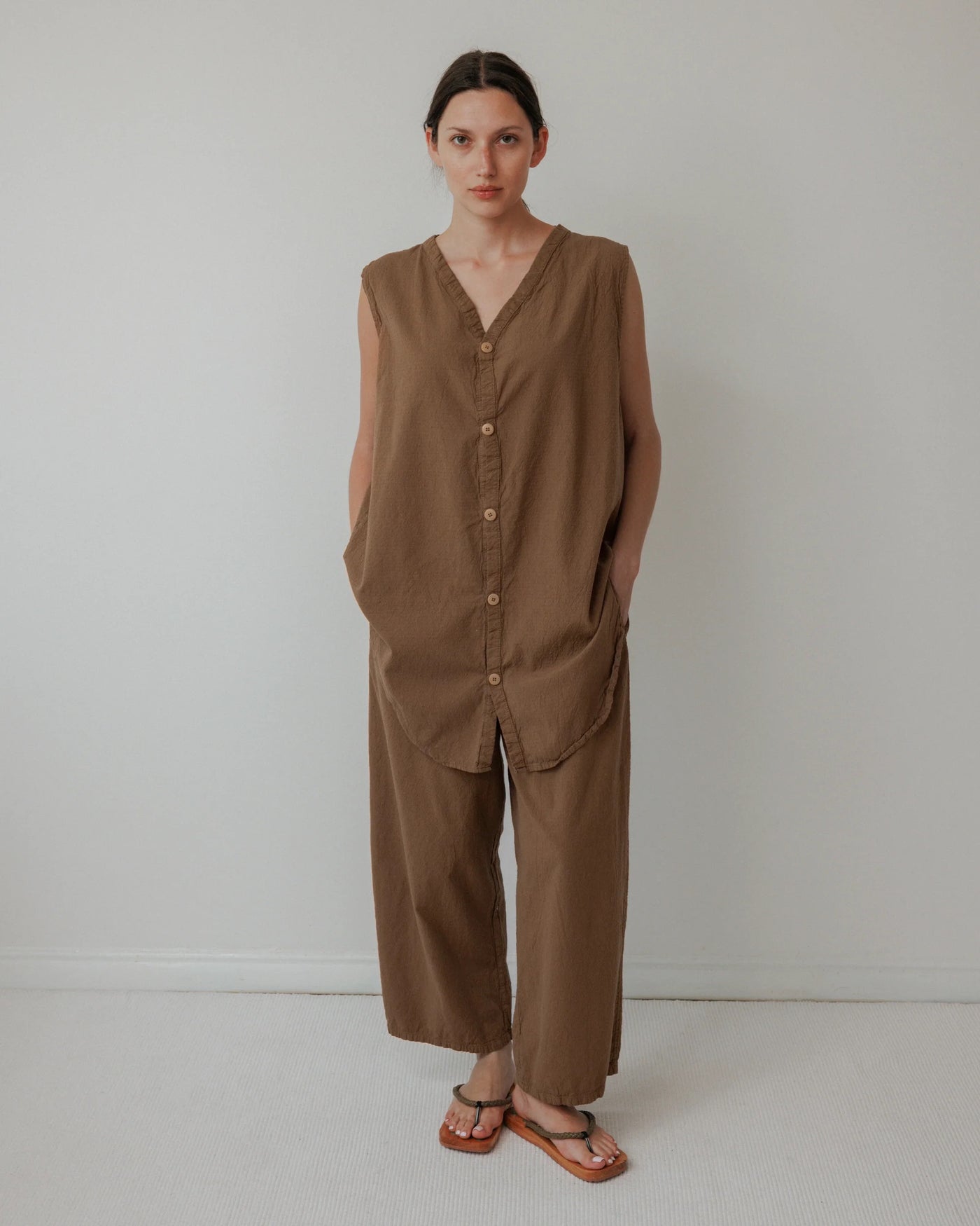 Wide Trouser - Sepia