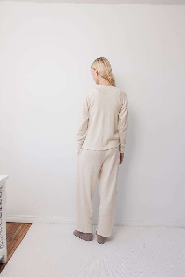 Wool Wide Leg - Natural