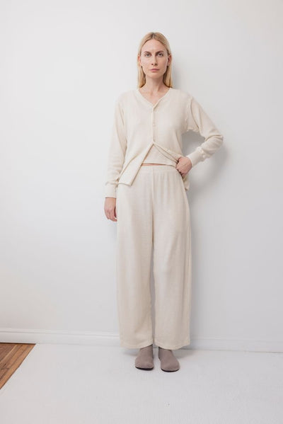 Wool Wide Leg - Natural