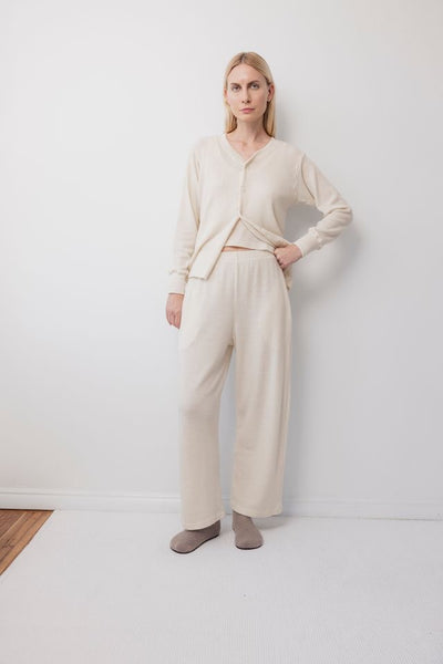 Wool Wide Leg - Natural