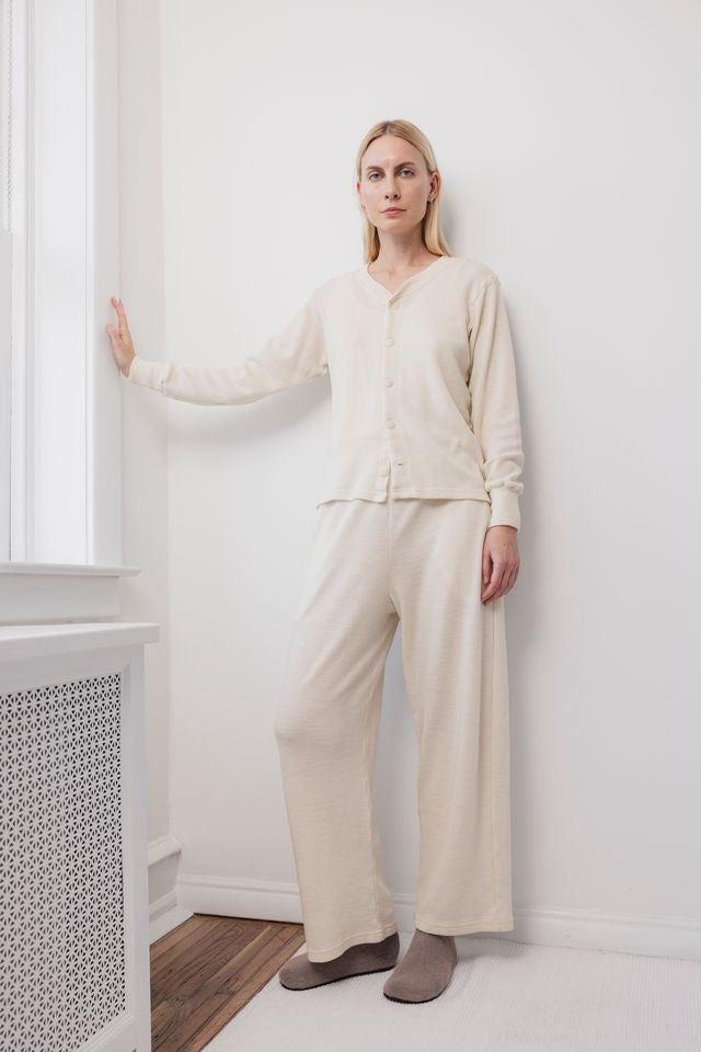 Wool Wide Leg - Natural