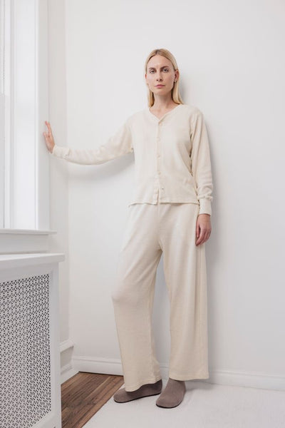 Wool Wide Leg - Natural