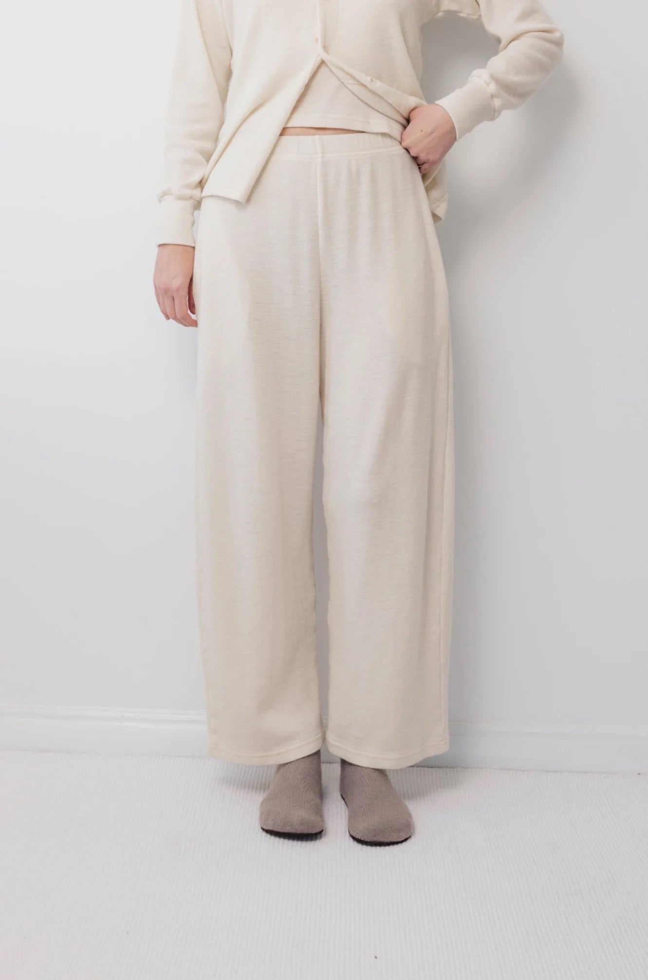 Wool Wide Leg - Natural