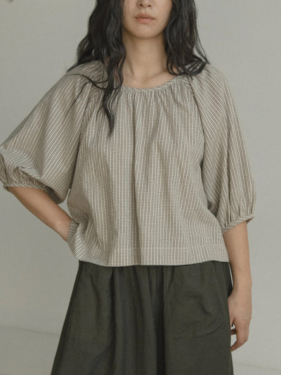 Simone Top - Moss Check