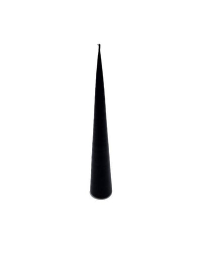 Velvet Matte Black Cone Candle - 37cm