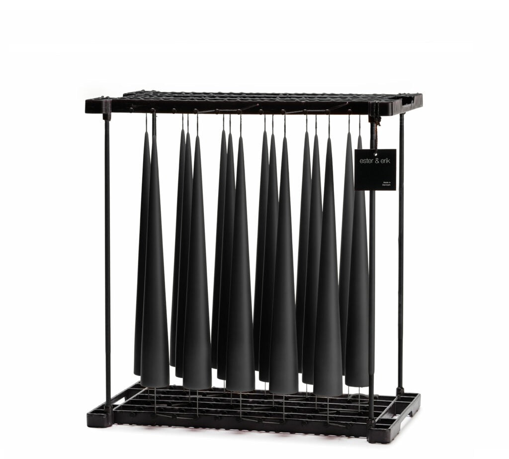 Velvet Matte Black Cone Candle - 37cm