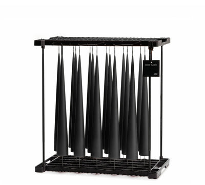 Velvet Matte Black Cone Candle - 37cm