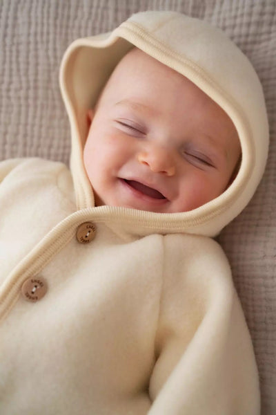 Veste à capuche en laine polaire - Naturel