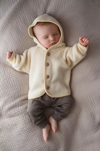 Veste à capuche en laine polaire - Naturel