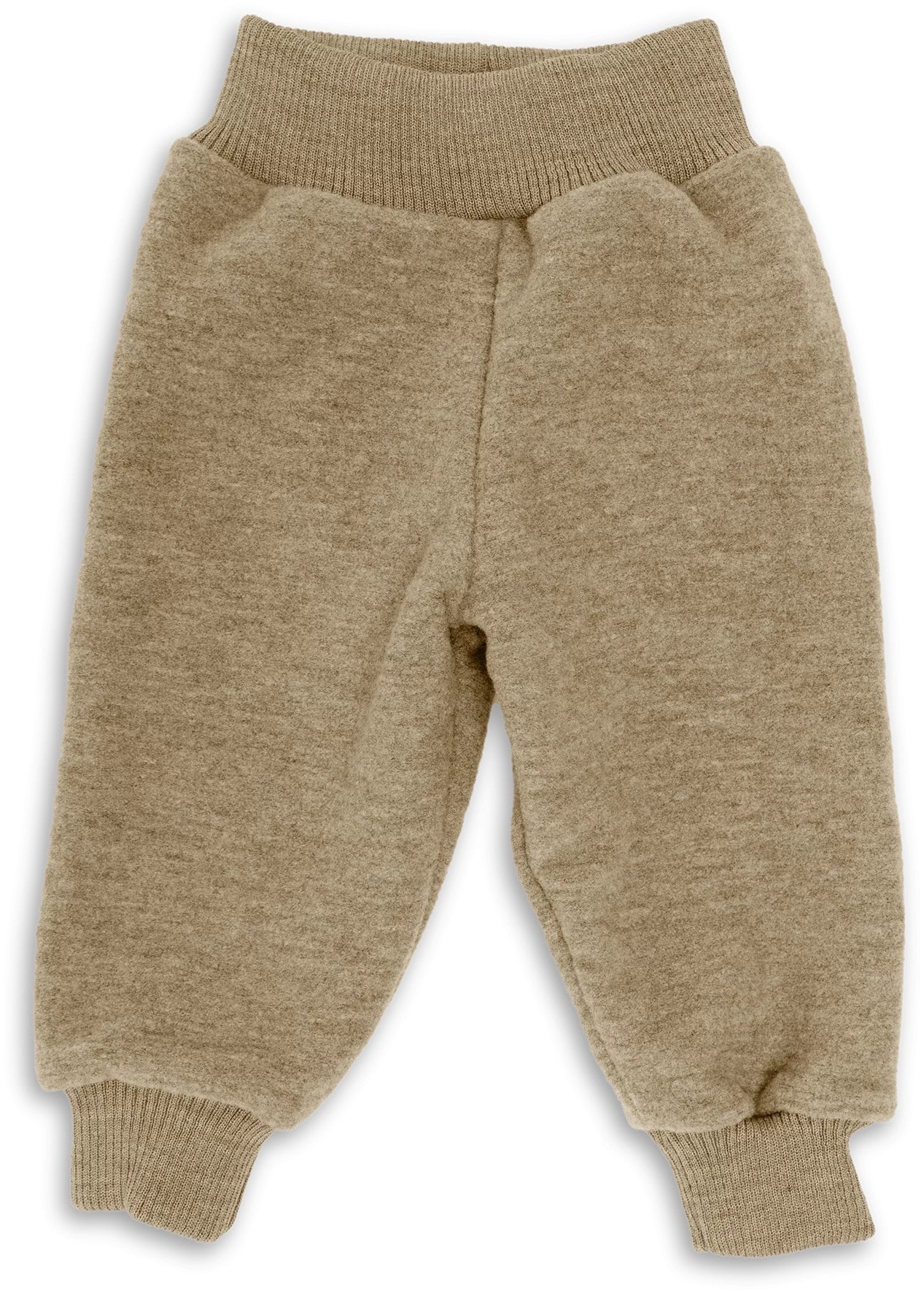 Pantalon bébé en laine polaire - Amande
