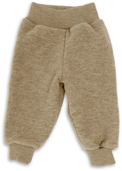 Pantalon bébé en laine polaire - Amande