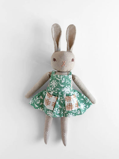 Medium Rabbit - Lydia in Block Printed Apron Dress