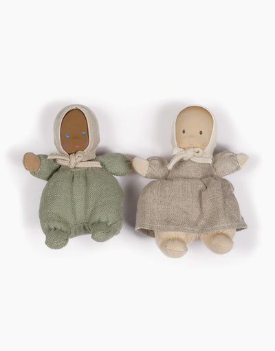Les Loupiots - Girl in Natural Linen and Boy in Sage Green