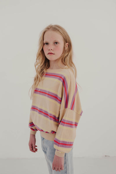 Knit Slouchy Sweater in Stripe
