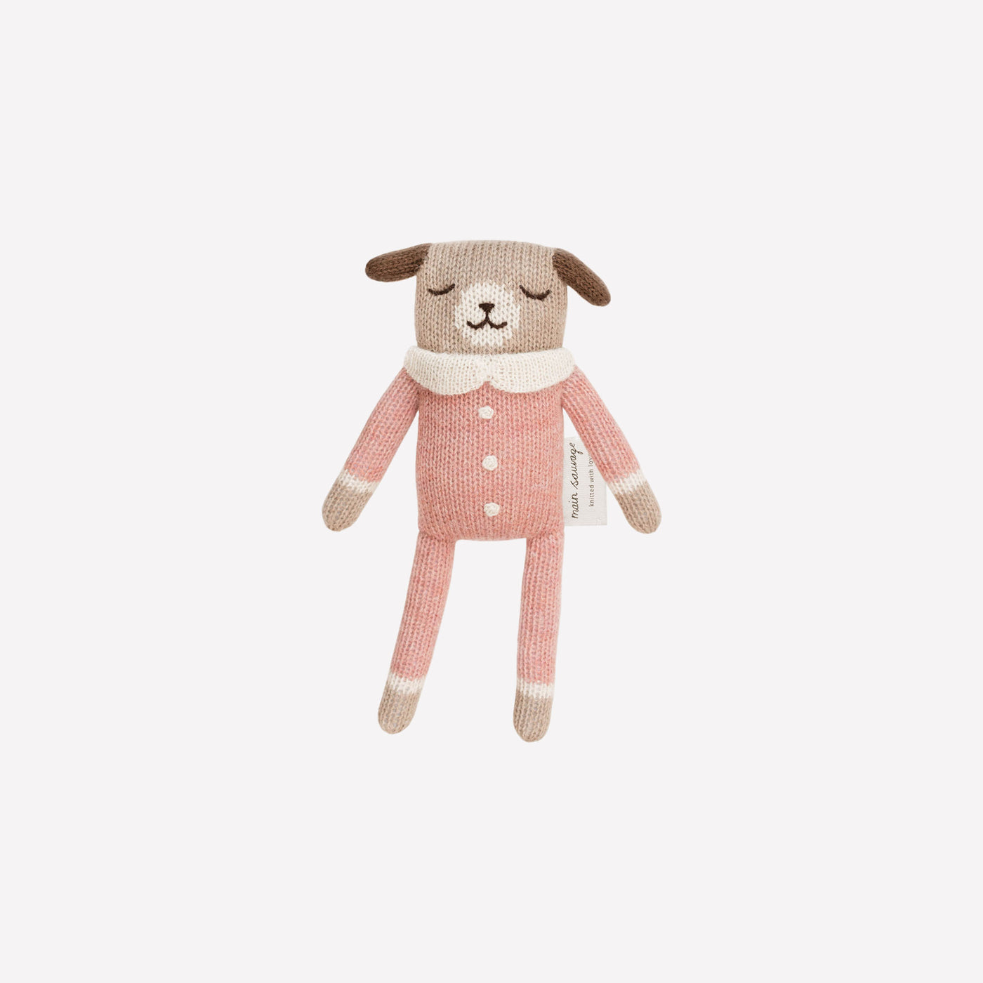 Puppy Knit Toy with Rose Jumpsuit