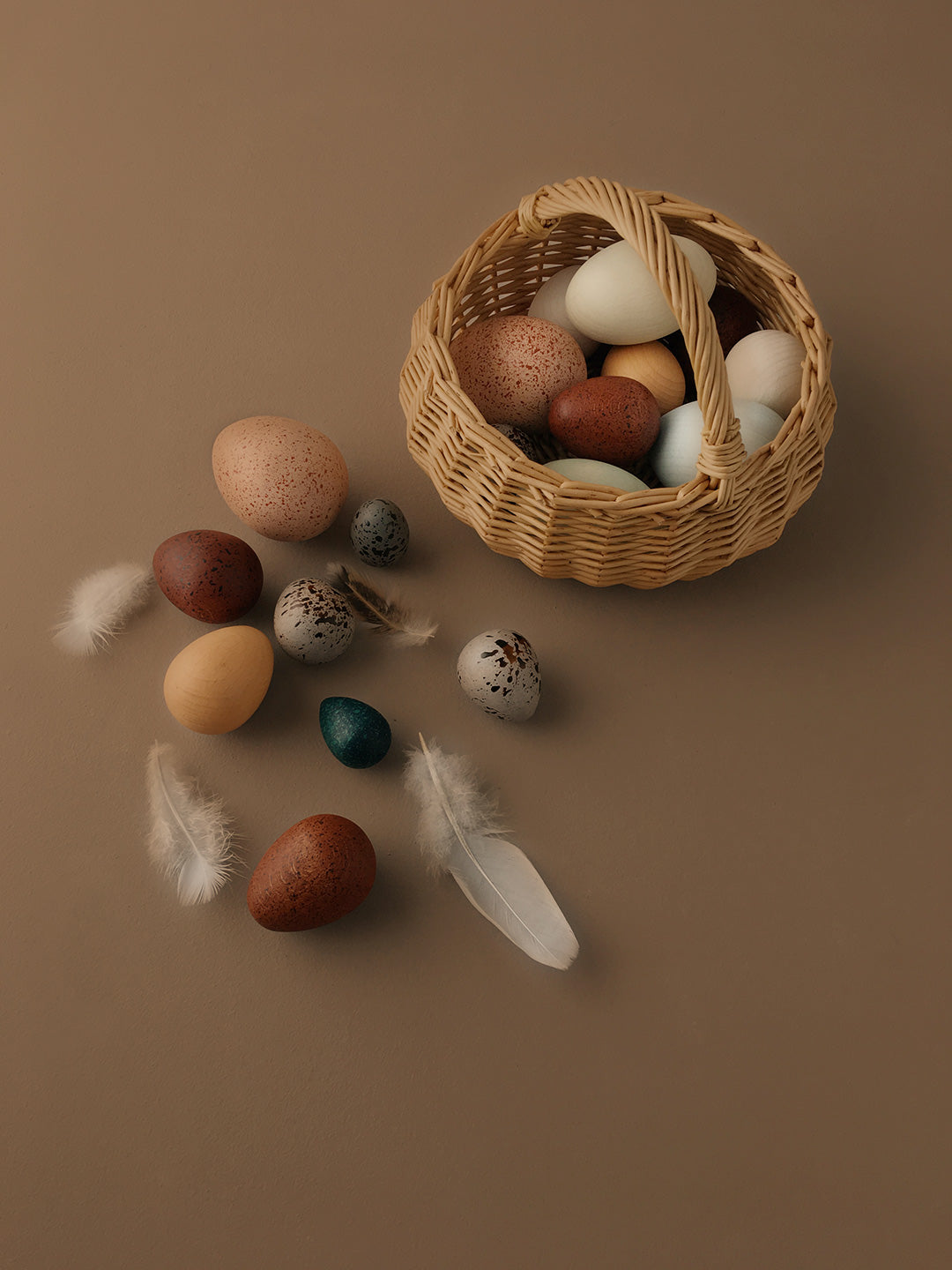 A Dozen Bird Eggs - In A Basket