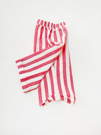 Red Striped Linen Culottes