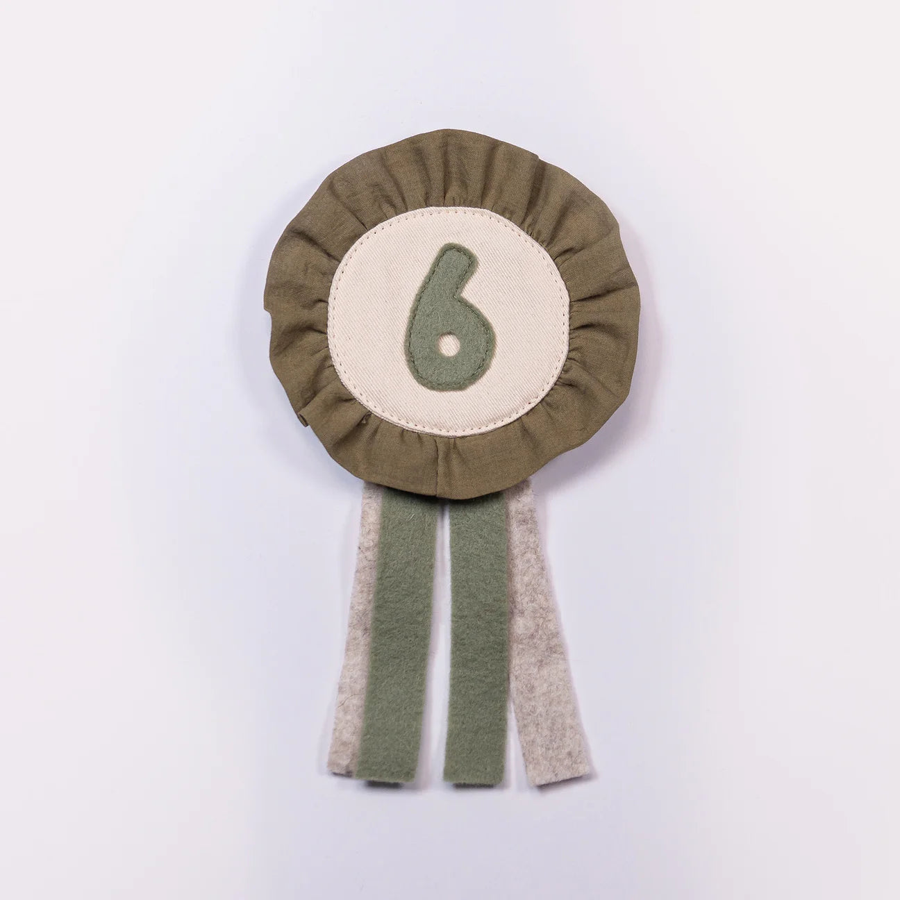 Olive Green Birthday Badge “6”