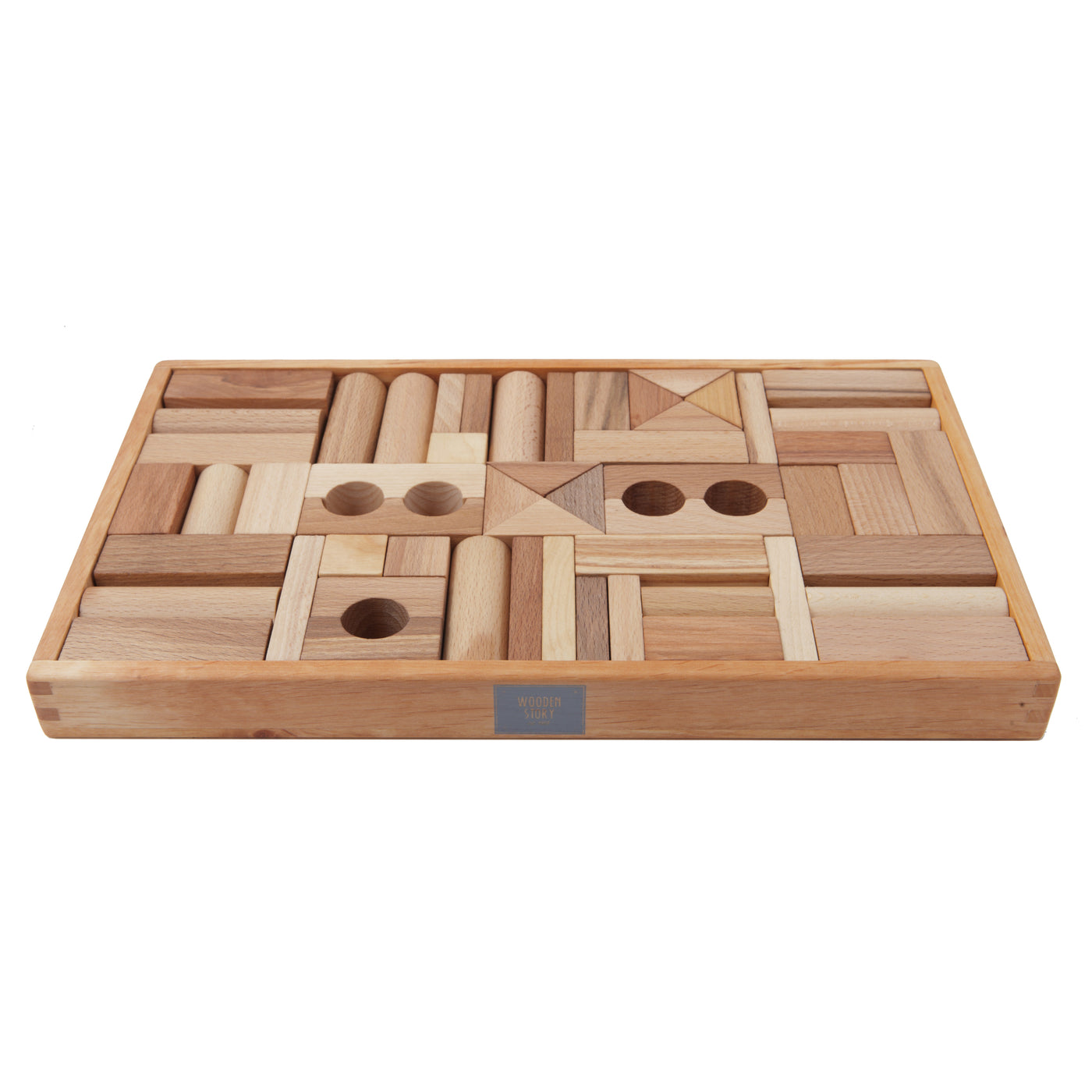 Natural Blocks in Tray - 54 Pieces