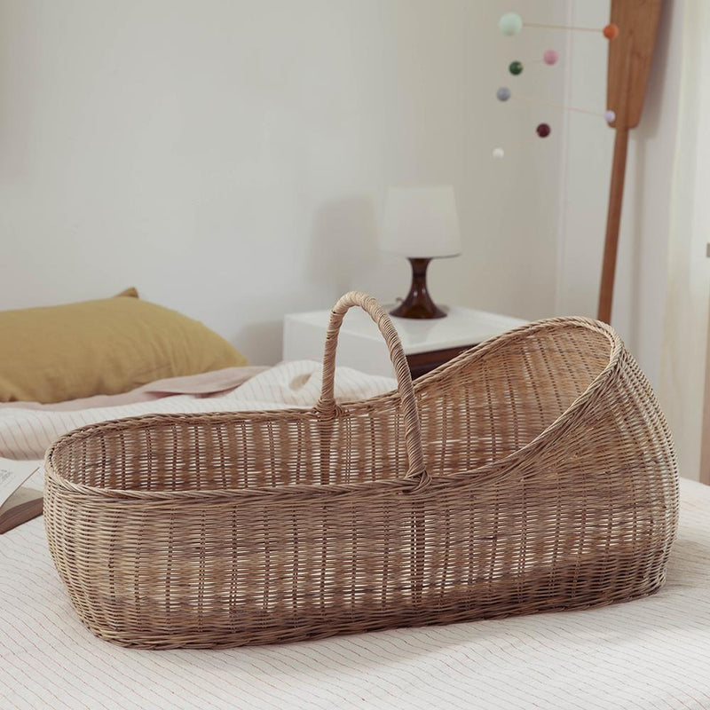 Lyra Rattan Moses Basket with Cotton Mattress