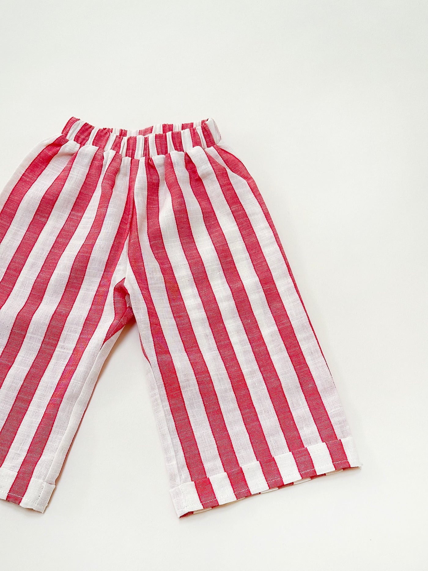 Red Striped Linen Culottes