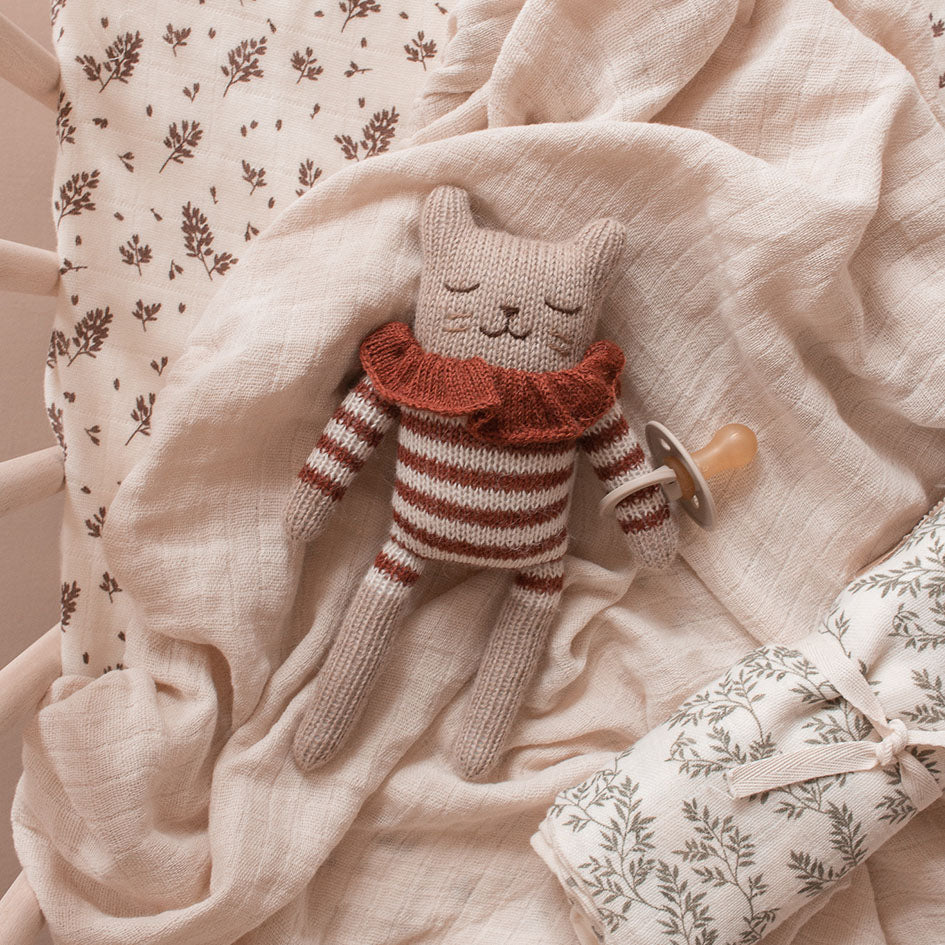 Kitten Knit Toy with Sienna Striped Romper