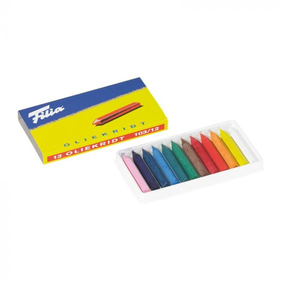 Oil Crayons - 12 Assorted Colours