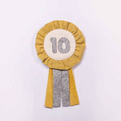 Soft Ochre Yellow Birthday Badge “10”