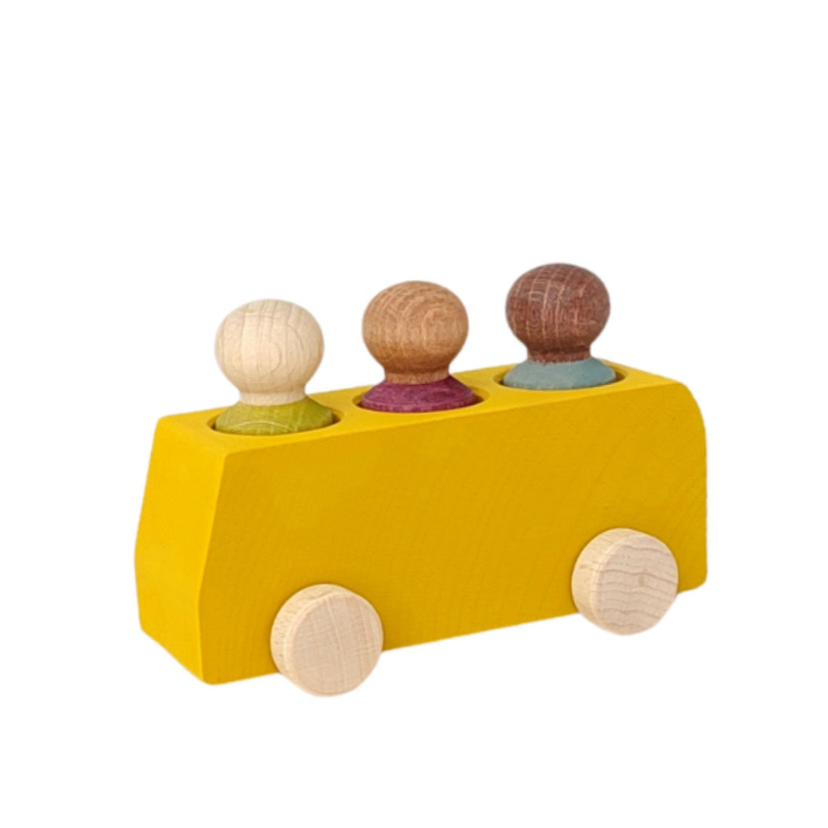 Yellow Bus with Three Figures