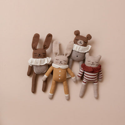 Bunny Knit Toy with Ochre Jumpsuit