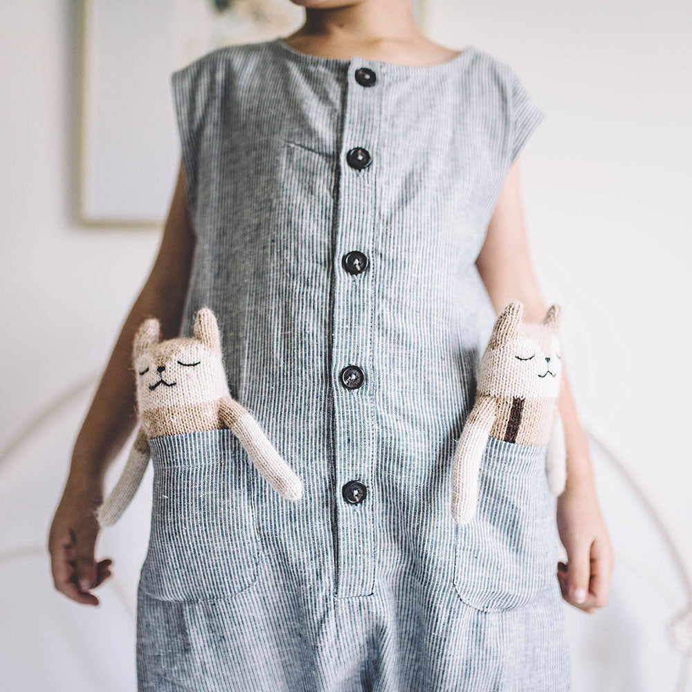 Fawn Knit Toy with Overalls