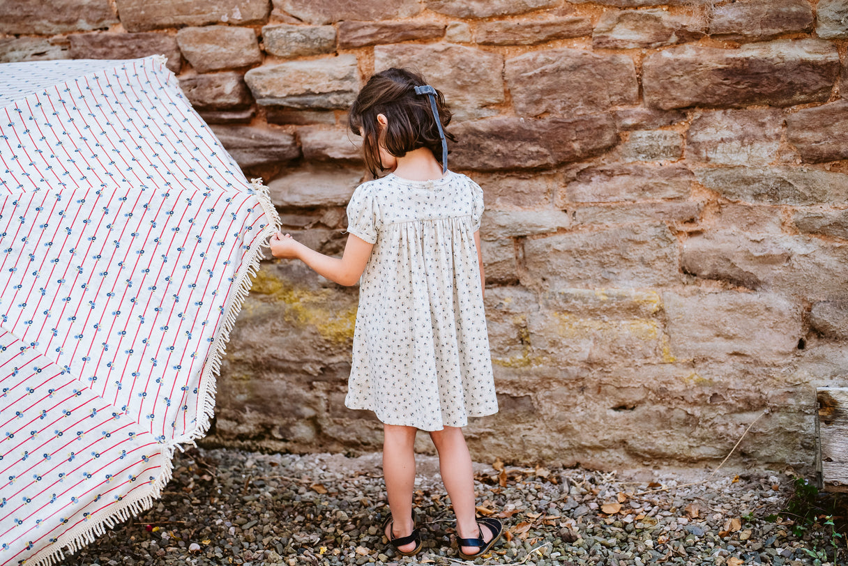 Maya Dress - Organic Pointelle Tiny Floral