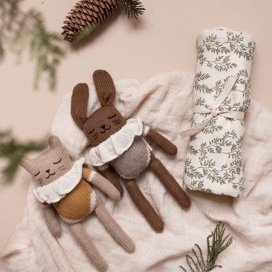 Bunny Knit Toy with Oat Bodysuit