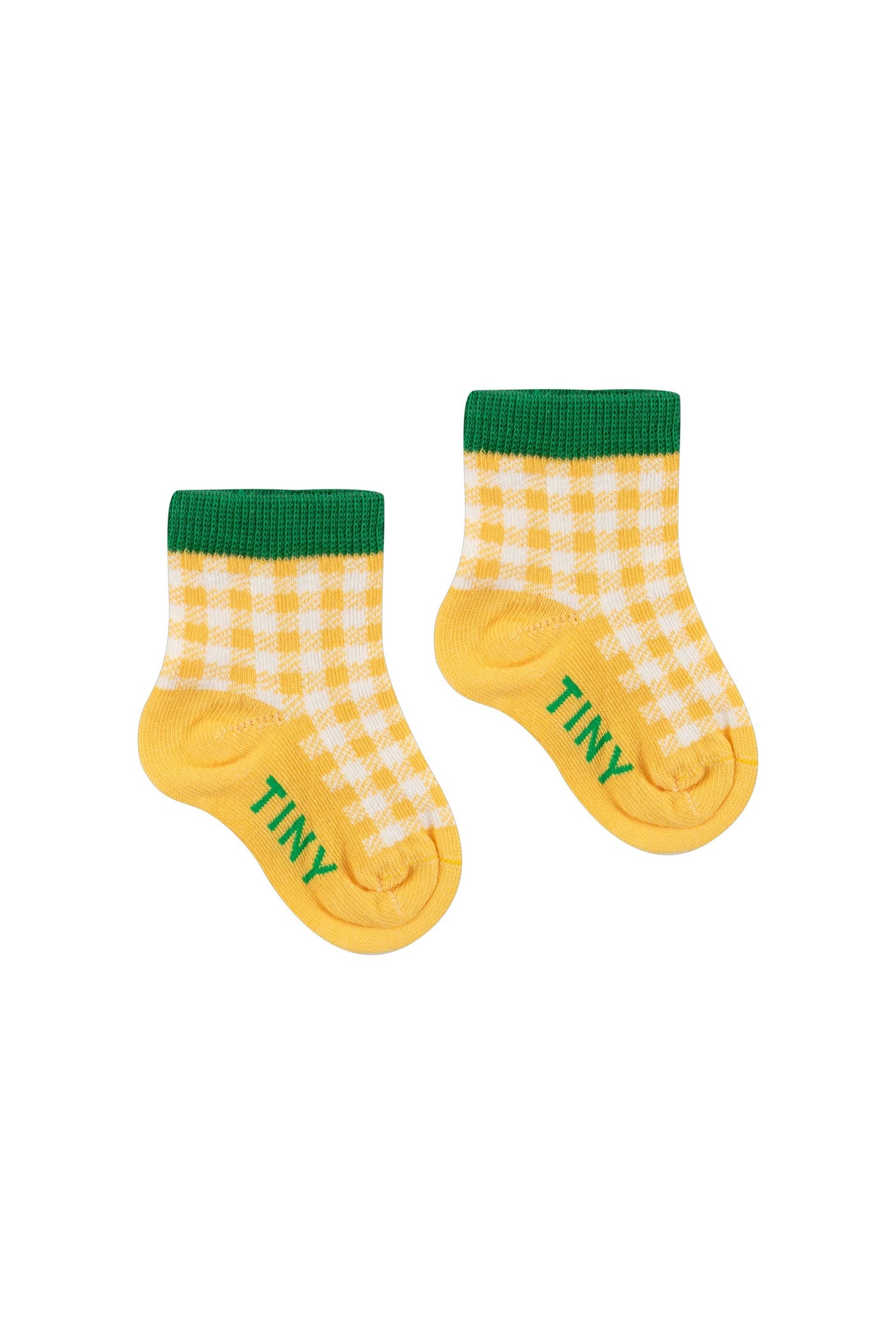 Baby Check Quarter Socks in Yellow