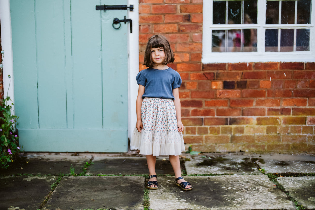 Pointelle Organic T-Shirt - Blue
