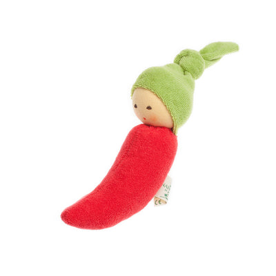 Organic Terry Baby Rattle - Chili