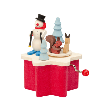 Music Box with Crank - Snowman