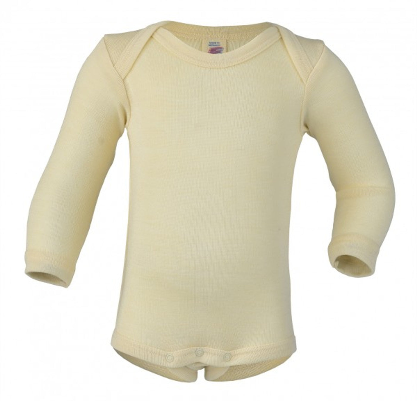 Baby Long Sleeve Body Organic Merino Wool/Silk - Natural