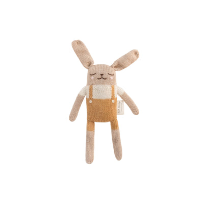 Bunny Knit Toy with Ochre Overalls