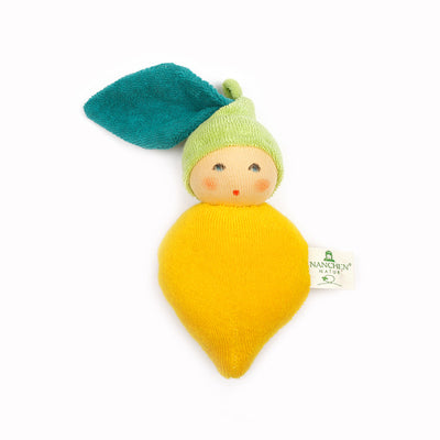 Organic Terry Baby Rattle - Lemon