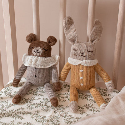 Bunny Knit Toy with Ochre Jumpsuit