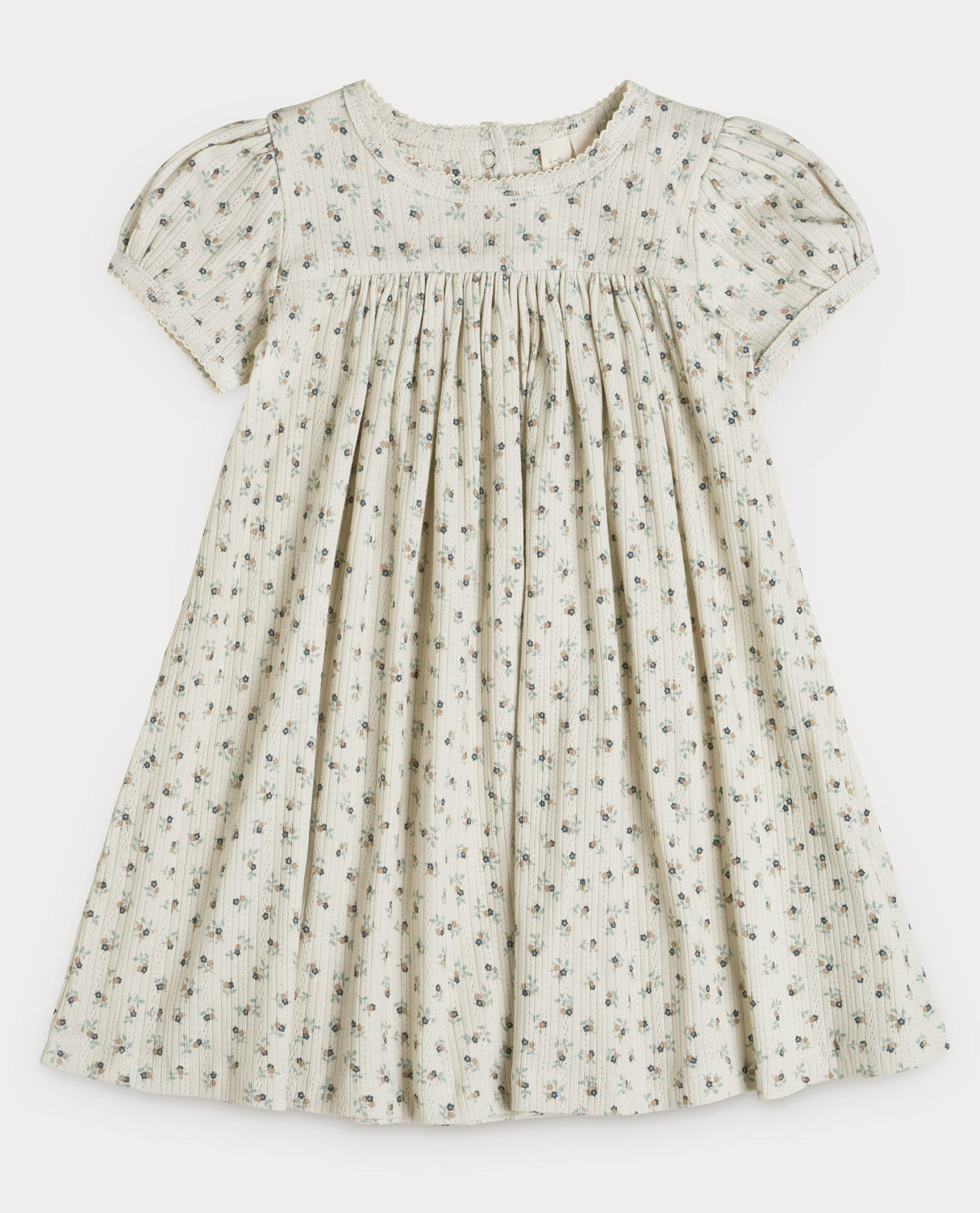 Maya Dress - Organic Pointelle Tiny Floral